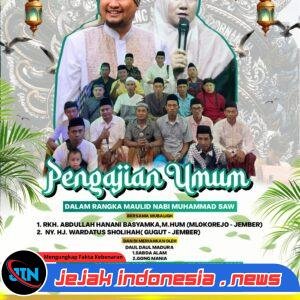 Maulid Nabi Muhammad SAW di Glundengan Jember Digelar 28–29 Agustus, Hadirkan RKH Abdullah Hanani Basyamka