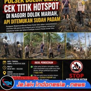 Respon Cepat Polsek Dolok Silau Cek Titik Hotspot di Nagori Dolok Mariah, Api Ditemukan Sudah Padam