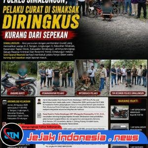 Gasak Motor dan Perangkat Elektronik di Tapian Dolok, Pelaku Curat Diringkus Tim Resmob Polres Simalungun dalam 4 Hari