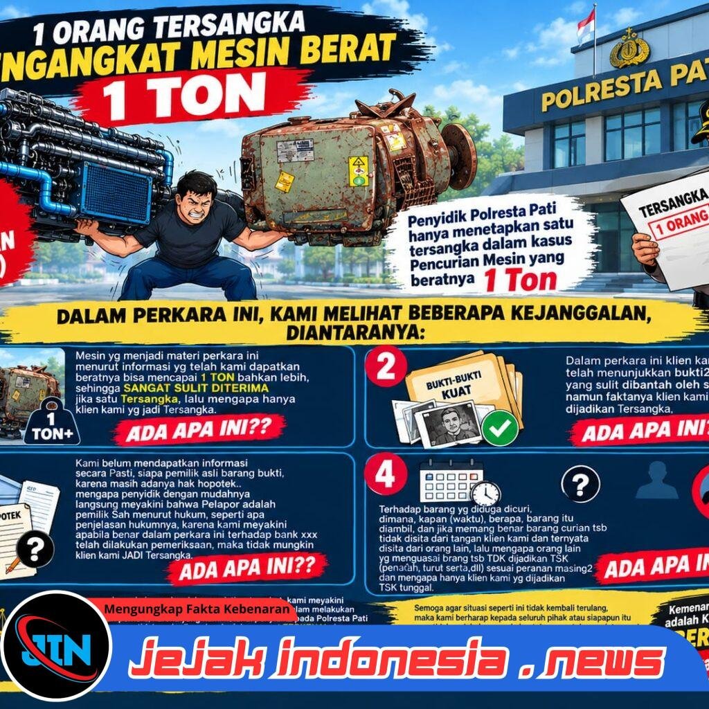 Kuasa Hukum Pertanyakan Penetapan Tersangka Tunggal dalam Kasus Mesin Seberat 1 Ton di Pati