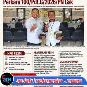 Jelang Sidang Perdana, MNA Law Office Cabut Pendampingan Perkara 100/Pdt.G/2026