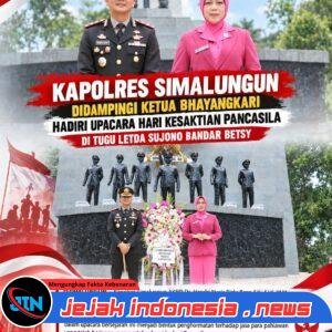 Kapolres Simalungun Didampingi Ketua Bhayangkari Hadiri Upacara Hari Kesaktian Pancasila di Tugu Letda Sujono Bandar Betsy