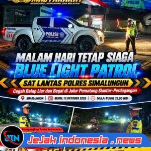 Malam Hari Tetap Siaga, Blue Light Patrol Sat Lantas Polres Simalungun Cegah Balap Liar dan Begal di Jalur Pematang Siantar–Perdagangan