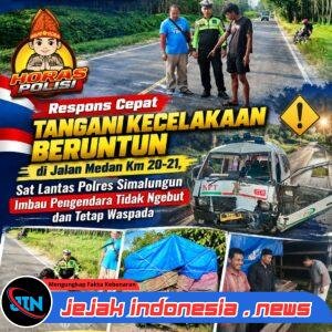 Kecelakaan di Dolok Kahean, Sat Lantas Polres Simalungun Gerak Cepat Olah TKP dan Ingatkan Jaga Jarak Aman