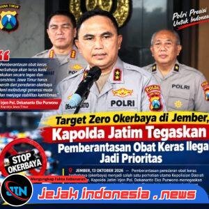 Target Zero Okerbaya di Jember, Kapolda Jatim Tegaskan Pemberantasan Obat Keras Ilegal Jadi Prioritas