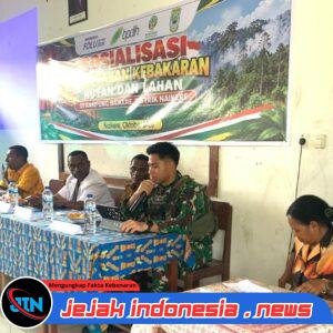 Cegah Kebakaran Hutan dan Lahan, Pos Naikere Satgas Yonif 147/KGJ Bersama Pemerintah Distrik Naikere Gelar Sosialisasi
