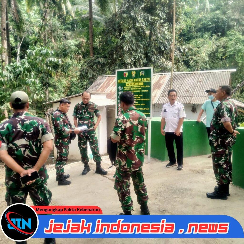 Tim Wasrik Itdam V/Brawijaya Bedah Jembatan Garuda di Songgon, Koramil 0825/20 Kawal Ketat Tiap Sambungan Baja dan Beton