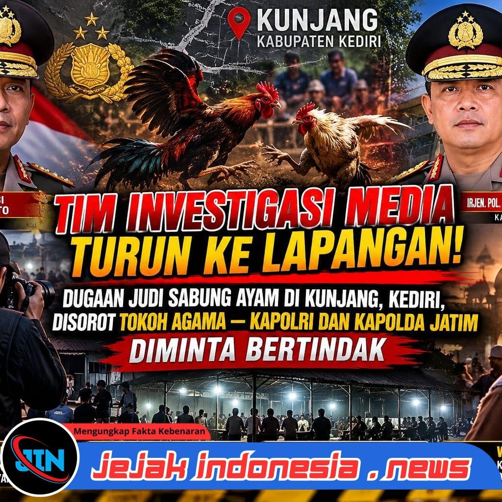 TIM INVESTIGASI MEDIA TURUN KE LAPANGAN! DUGAAN JUDI SABUNG AYAM DI KUNJANG, KEDIRI, DISOROT TOKOH AGAMA — KAPOLRI DAN KAPOLDA JATIM DIMINTA BERTINDAK