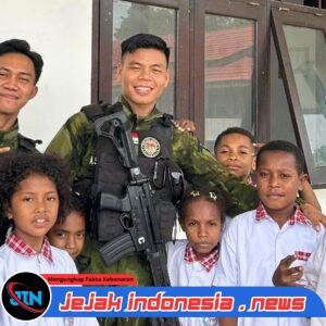 Mengajar Dengan Hati Untuk Generasi Penerus Bangsa,  Pos Aroba Satgas Yonif 147/KGJ Gelar Giat Goes to School di SD YPPK Santo Andreas Distrik Aroba
