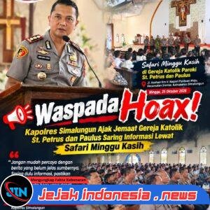 Waspada Hoax! Kapolres Simalungun Ajak Jemaat Gereja Katolik St. Petrus dan Paulus Saring Informasi Lewat Safari Minggu Kasih