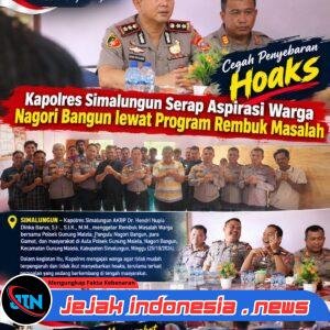 Cegah Penyebaran Hoaks, Kapolres Simalungun Serap Aspirasi Warga Nagori Bangun lewat Program Rembuk Masalah