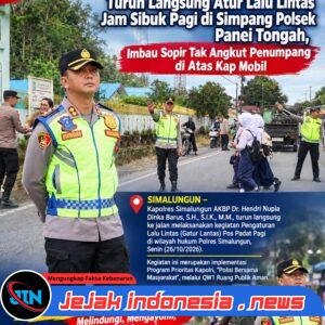 Kapolres Simalungun Turun Langsung Atur Lalu Lintas Jam Sibuk Pagi di Simpang Polsek Panei Tongah, Imbau Sopir Tak Angkut Penumpang di Atas Kap Mobil