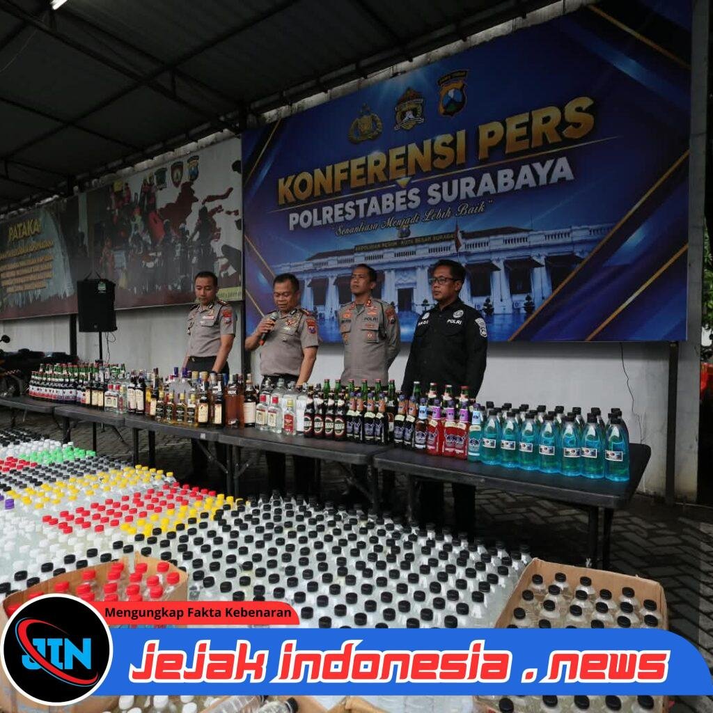 *Gelar Operasi KRYD, Polrestabes Surabaya Sita 5.385 Botol Miras Ilegal*